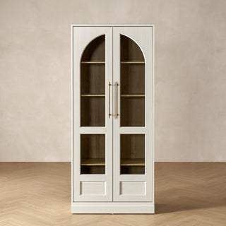 Blake Tall Acrylic Display Cabinet Arched, White Oak