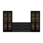 Dresser TV Stand with Tall Display Cabinets