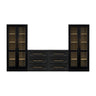 Dresser TV Stand with Tall Display Cabinets