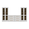 Tall Acrylic Cabinets + Dressers, White Oak