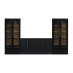 TV Stand with Tall Arched Display Cabinets