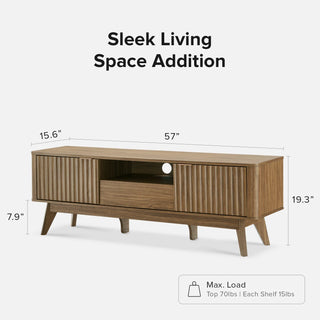 Brooklyn 57" TV Stand & Lift-top Coffee Table, Walnut Set