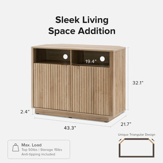 Brooklyn Corner TV Stand + Lift-top Coffee Table, Golden Oak Set