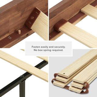 Ted Bed (Queen), Solid Acacia Wood Platform Bed with Headboard