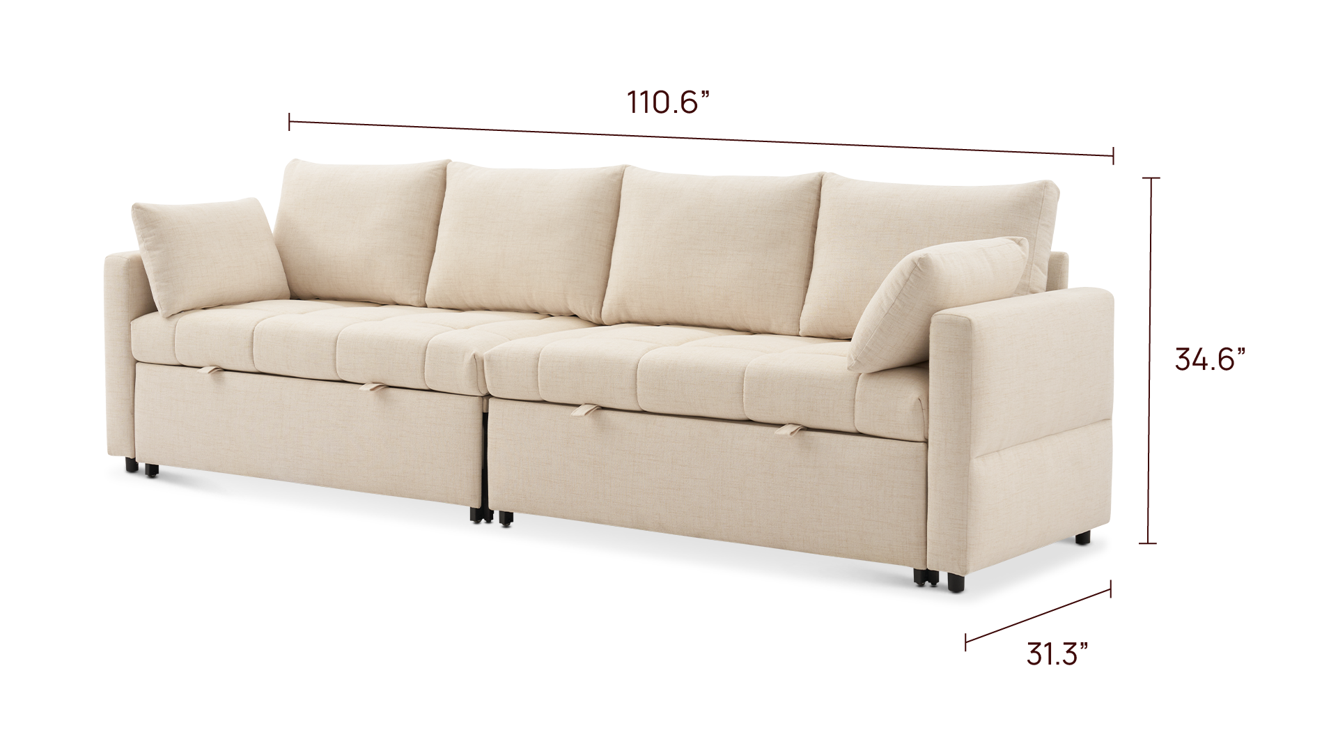 SleepStash 4 Seater Sofa Bed