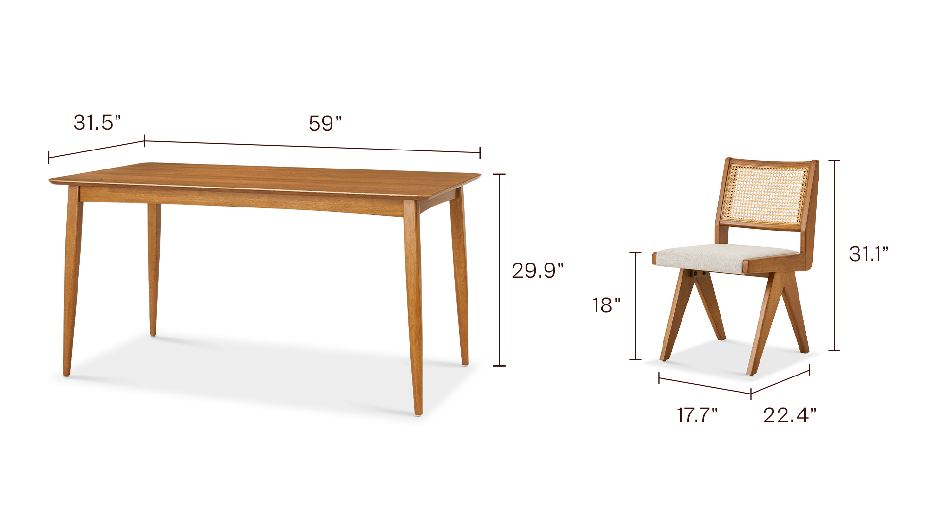 Weava 4-Seater Dining Table Set