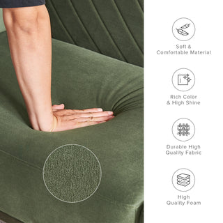 Chloe Futon Sofa Bed, Olive Green Premium Velvet
