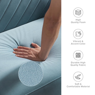 Chloe Futon Sofa Bed, Sky Blue Premium Velvet