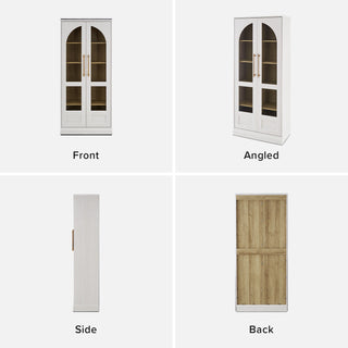Blake Tall Acrylic Display Cabinet Arched, White Oak