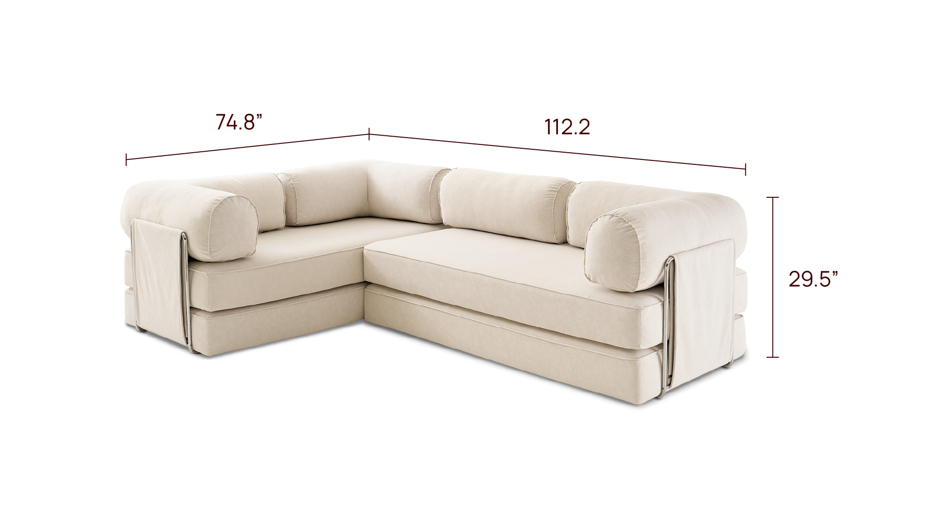 JelliCouch L-Shape Sectional, Corner Closed