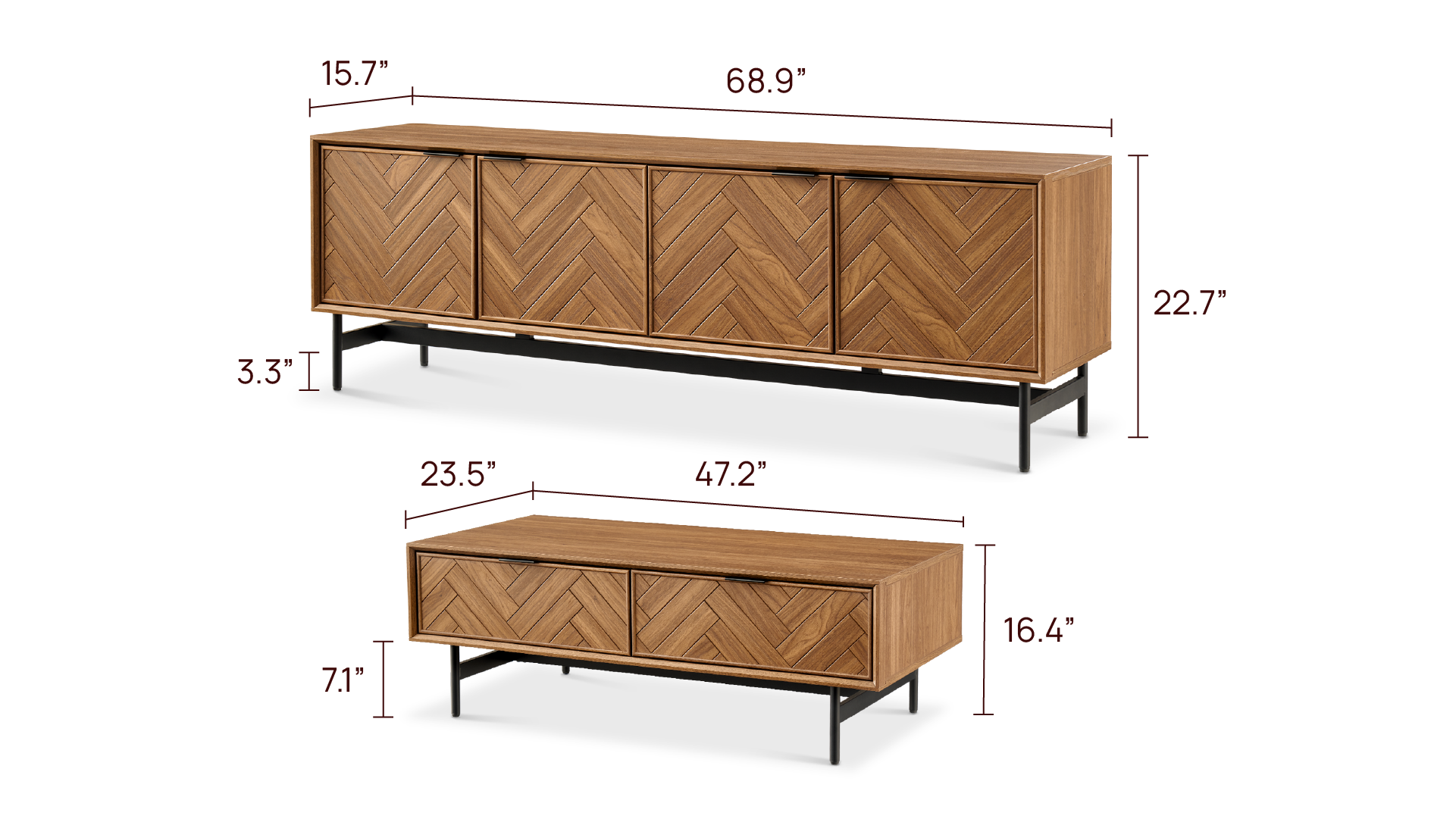Axis 69" TV Stand & Coffee Table Set