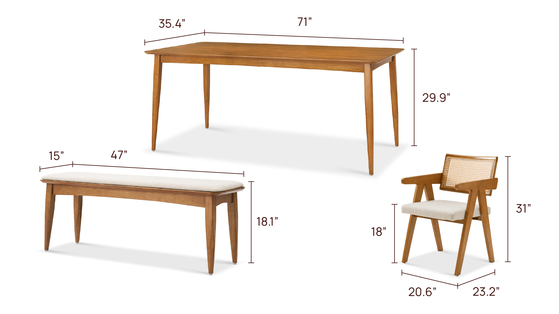 Retrovie 6S Dining Set - weava armchair