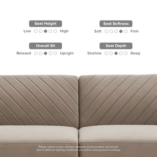 Chloe Futon Sofa Bed, Mocha Brown Premium Velvet