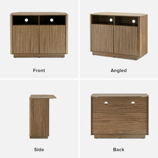 Brooklyn Corner TV Stand, Natural Walnut