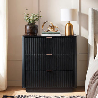Brooklyn 3-Drawer Dresser, Black Oak