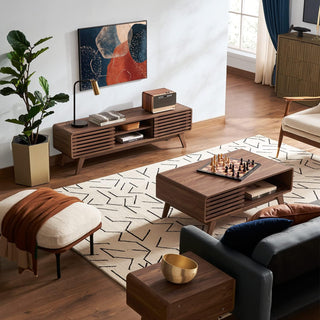 Ensley 59" TV Stand + Coffee Table, Walnut