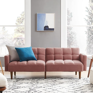 Aaron Futon Sofa Bed, Old Rosa Velvet