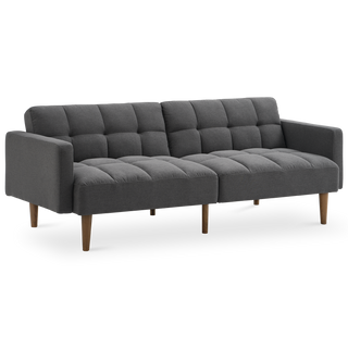 Aaron Futon Sofa Bed, Dark Gray Fabric