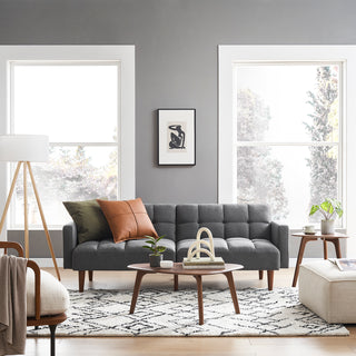 Aaron Futon Sofa Bed, Dark Gray Fabric