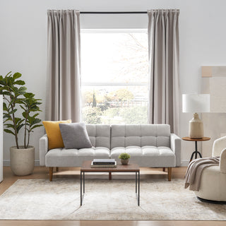 Aaron Futon Sofa Bed, Light Gray Fabric