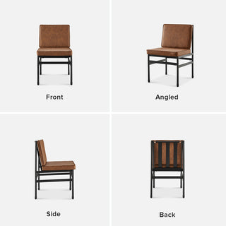 Odelia Dining Chairs (Pecan Brown Faux Leather)