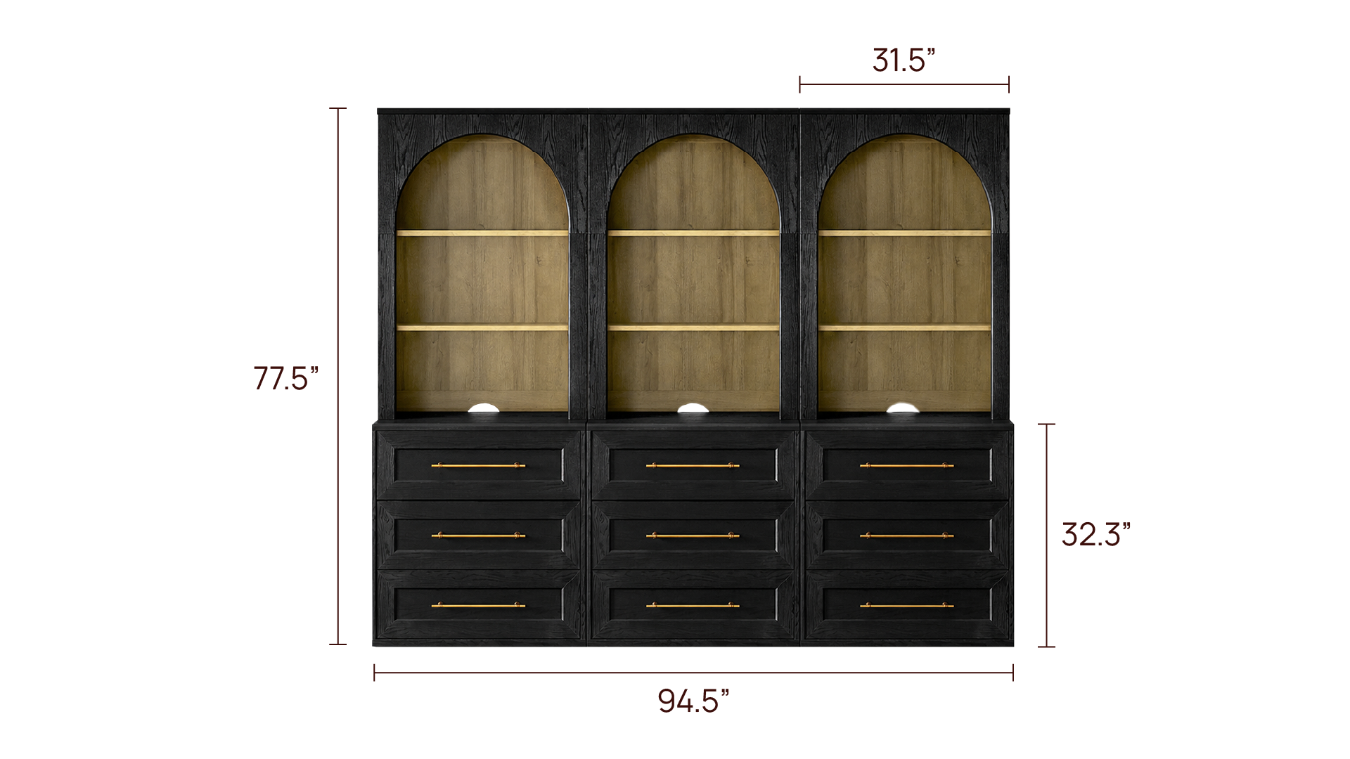 Blake 3 Drawer Dresser with Hutch Set of 3