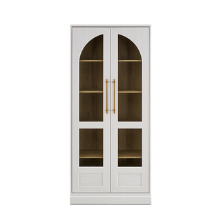 Blake Tall Acrylic Display Cabinet Arched, White Oak