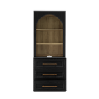 Dresser + Hutch Shelf, Black Oak