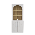 Blake Modular Storage Cabinet with Hutch Arched, White Oak