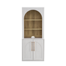 Arched Cabinet + Hutch Shelf, White Oak