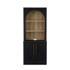 Arched Cabinet + Hutch Shelf, Black Oak