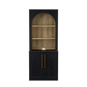 Arched Cabinet + Hutch Shelf, Black Oak