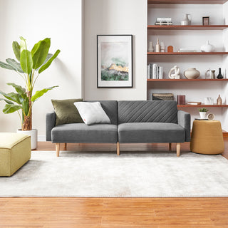 Chloe Futon Sofa Bed, Dark Gray Fabric