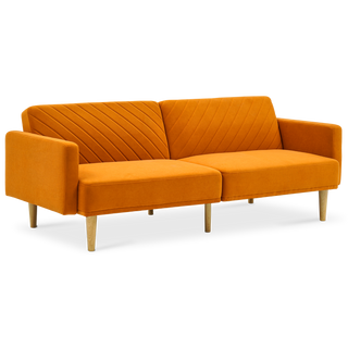 Chloe Futon Sofa Bed, Apricot Velvet