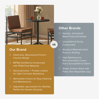 Odelia Dining Chairs (Pecan Brown Faux Leather)