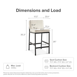 Odelia Counter Stools (Pearl White Bouclé)
