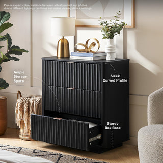 Brooklyn 3-Drawer Dresser, Black Oak