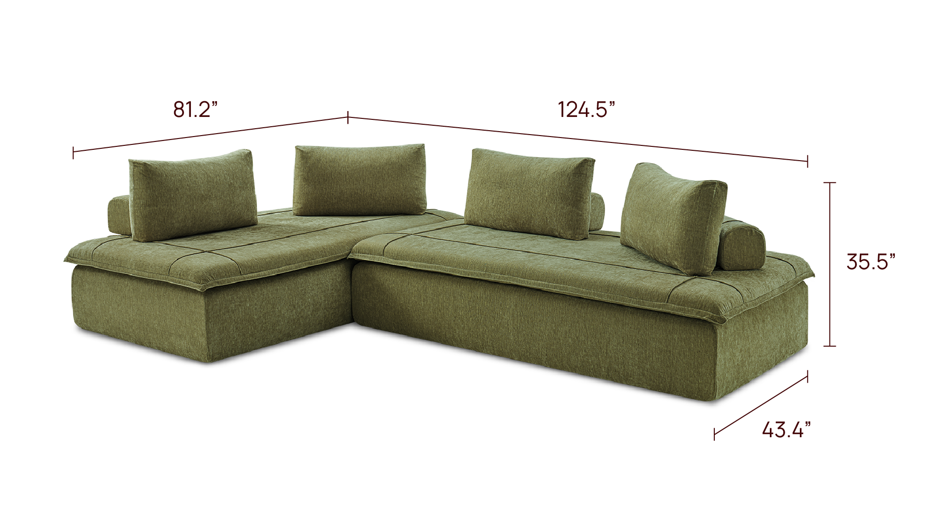 Pooof Block Modular Sofa, L-Shaped