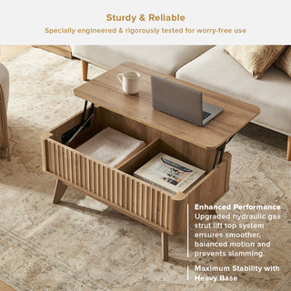 Brooklyn Corner TV Stand + Lift-top Coffee Table, Golden Oak Set