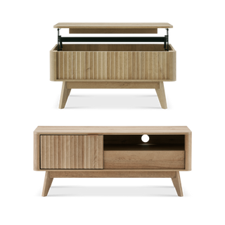 Brooklyn 47" TV Stand & Lift-top Coffee Table, Golden Oak Set