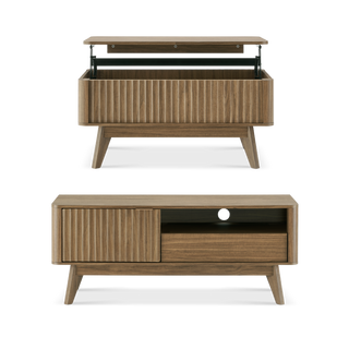 Brooklyn 47" TV Stand & Lift-top Coffee Table, Walnut Set