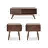 Bundle: Ensley Twin Nightstands + Coffee Table, Walnut