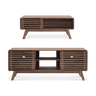 Bundle: Ensley 59-Inch Tall TV Stand + Coffee Table, Walnut