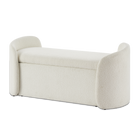 Sophie Storage Bench, Pearl White Boucle