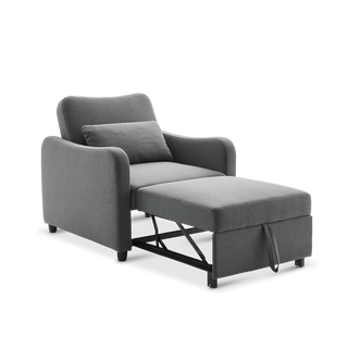 Sophie 4-in-1 Convertible Sleeper Chair, Dark Gray Fabric