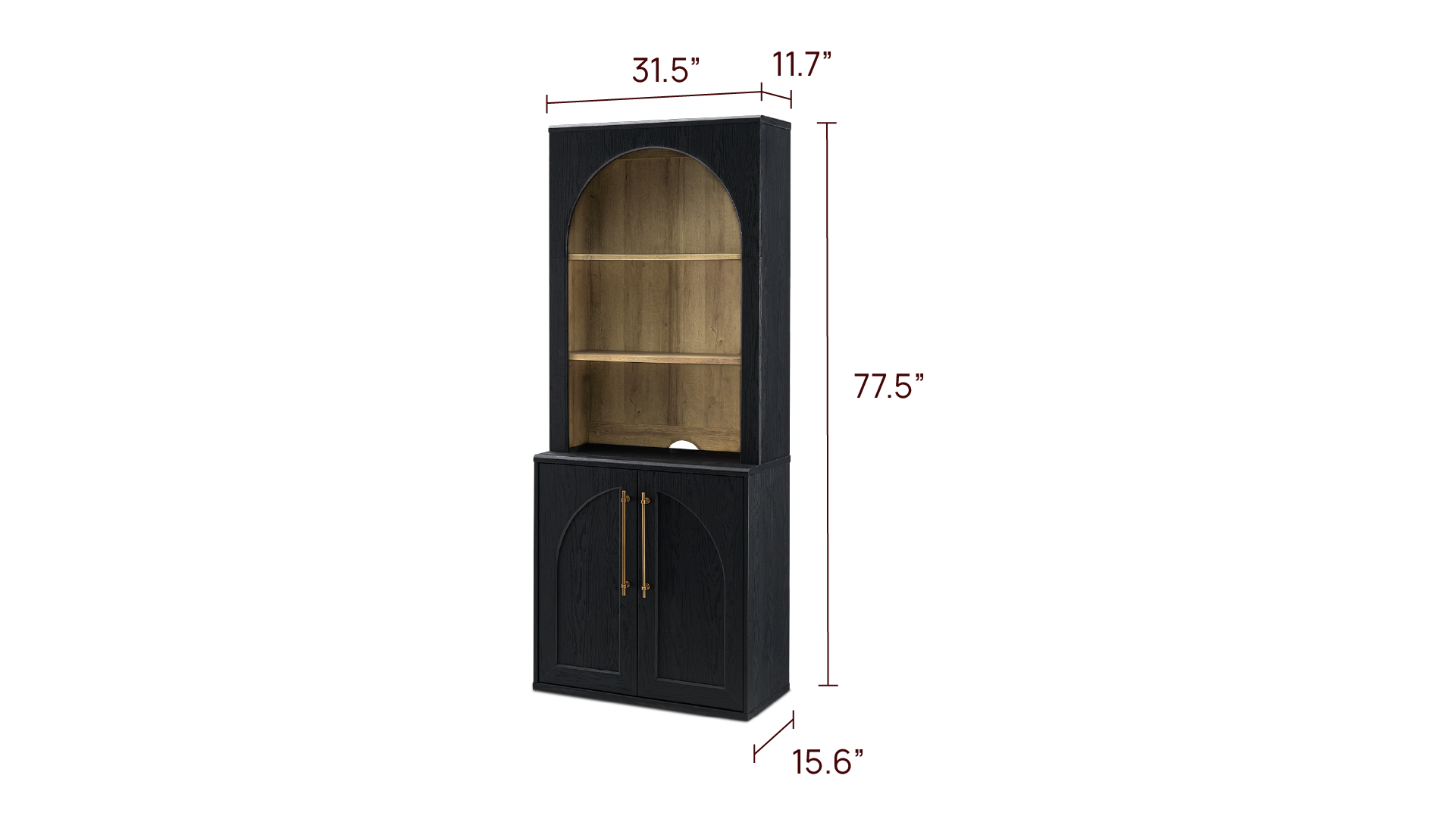 Blake Modular Storage Cabinet with Hutch Arched