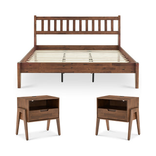 Ted Bed (King) & Nightstands with Charging Ports (Pair)