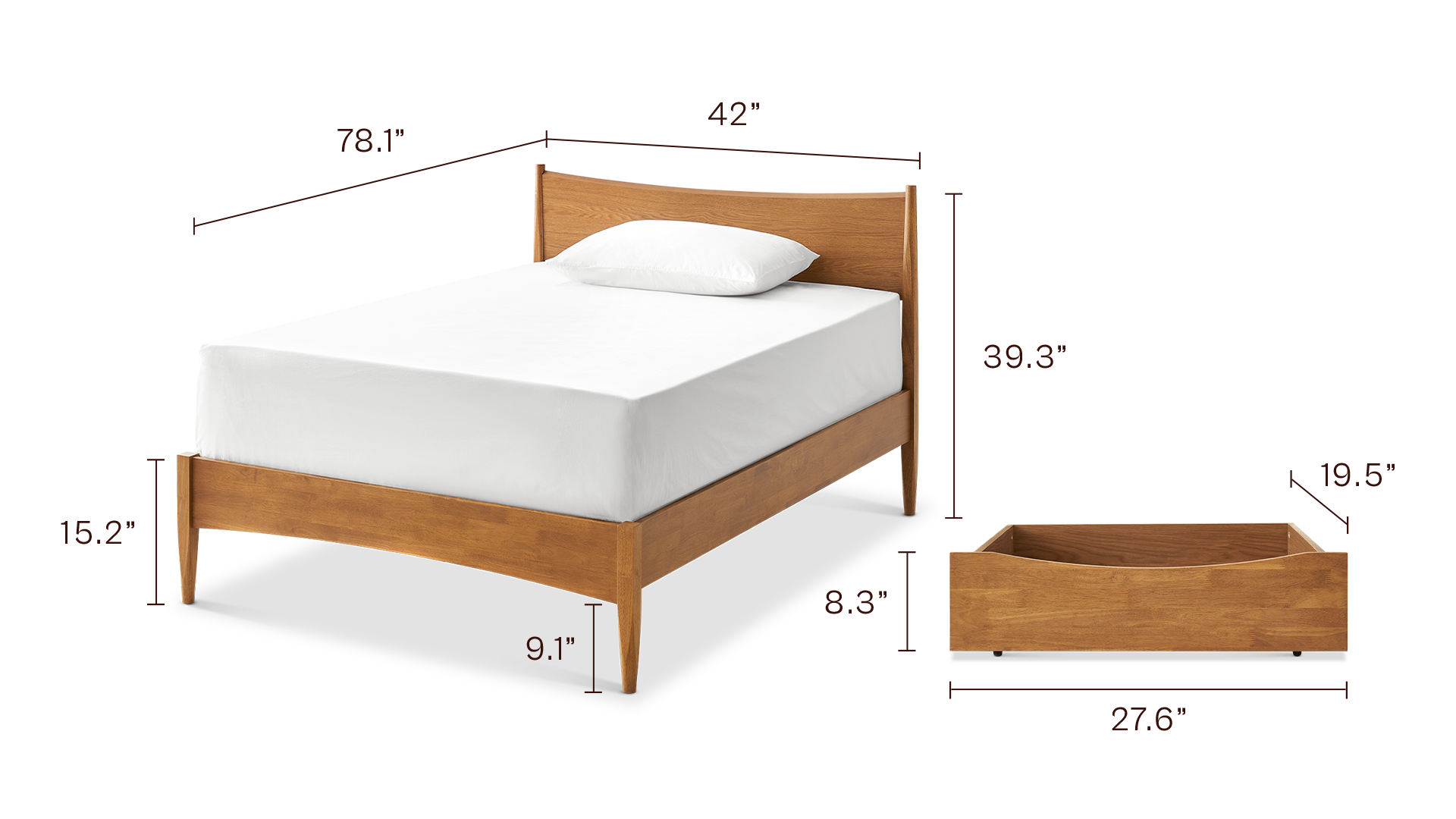 Retrovie Twin Bed & Drawer