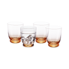 Zest Fluted Drinking Glass Set of 4, Peach