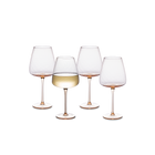Zest Fluted Wine Glass Set of 4, Peach